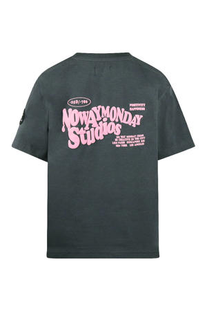 T-shirt met backprint antraciet