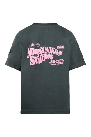 T-shirt met backprint antraciet