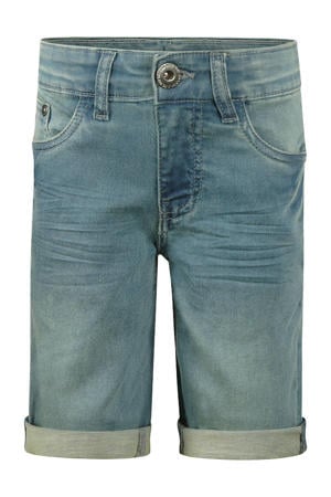 regular waist short medium blue denim