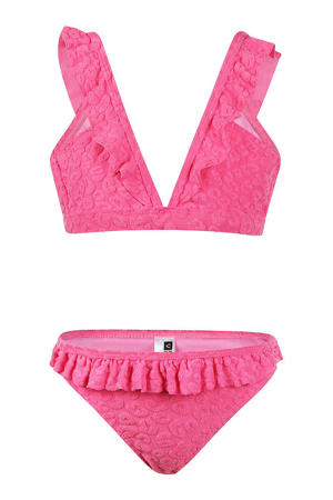 triangel bikini met panterprint roze