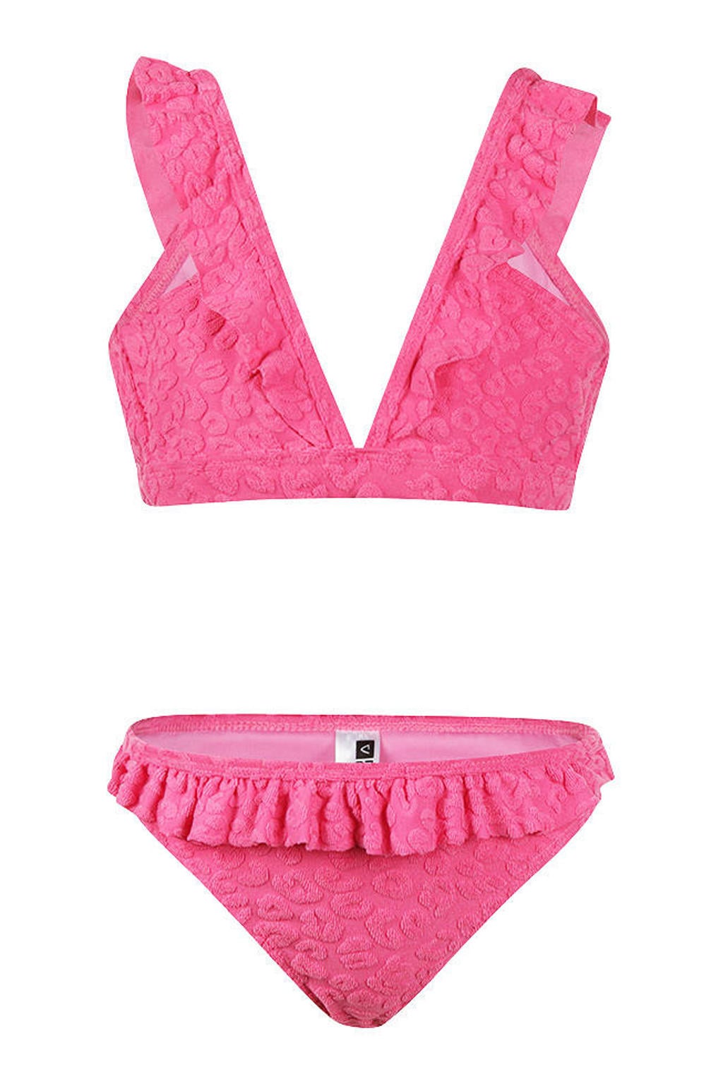 No Way Monday triangel bikini met panterprint roze