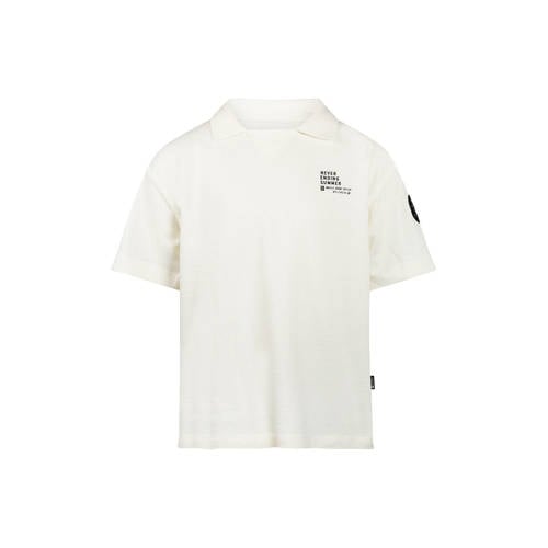 No Way Monday T-shirt ecru Jongens Katoen Polokraag Effen - maat 110 afbeelding