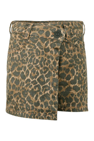skort met panterprint bruin