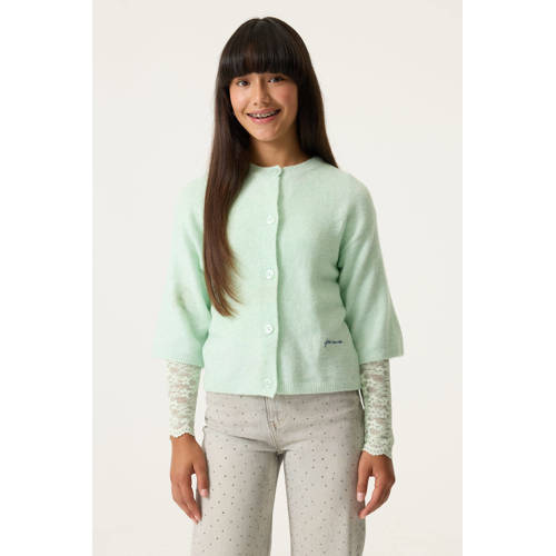 Garcia gebreid vest groen Meisjes Acryl Ronde hals Effen - maat 176 afbeelding
