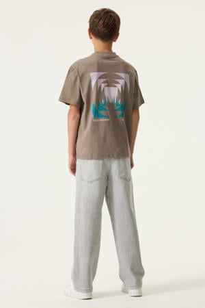 T-shirt met backprint lichtbruin