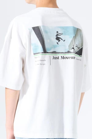 T-shirt met backprint ecru