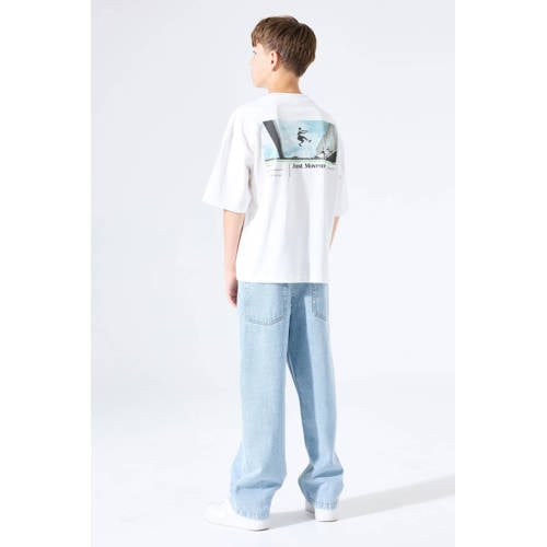 Garcia T-shirt met backprint ecru Jongens Katoen Ronde hals Backprint - maat 176 afbeelding