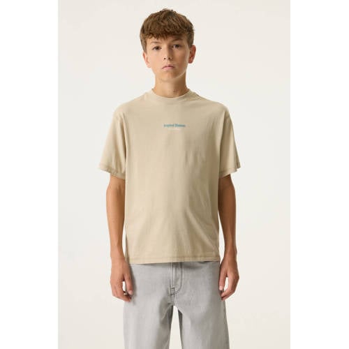 Garcia T-shirt met backprint beige Jongens Katoen Ronde hals Backprint - maat 176 afbeelding