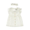 Dirkje jurk + haarband beige/wit