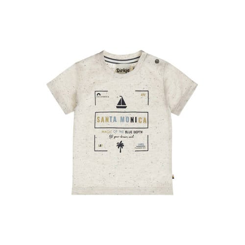 Dirkje T-shirt ecru Jongens Stretchkatoen Ronde hals Gemêleerd - maat 116 afbeelding