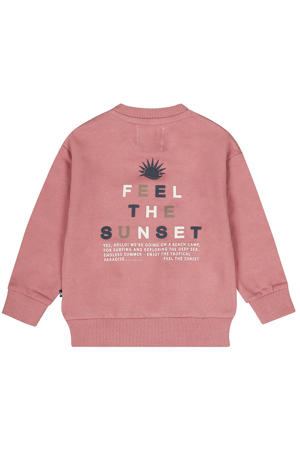 sweater met backprint oudroze