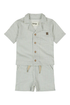 overhemd + korte broek blauw
