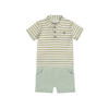 Dirkje polo + korte broek lichtgroen/beige