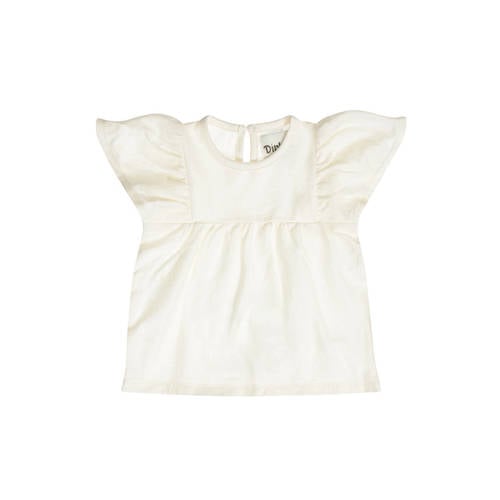 Dirkje T-shirt beige Meisjes Katoen Ronde hals Effen - maat 74 afbeelding