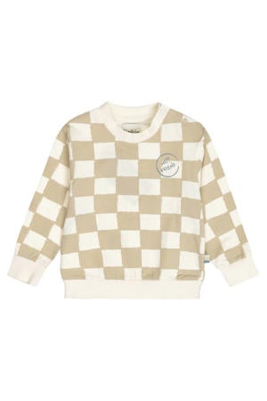 geruit sweater beige