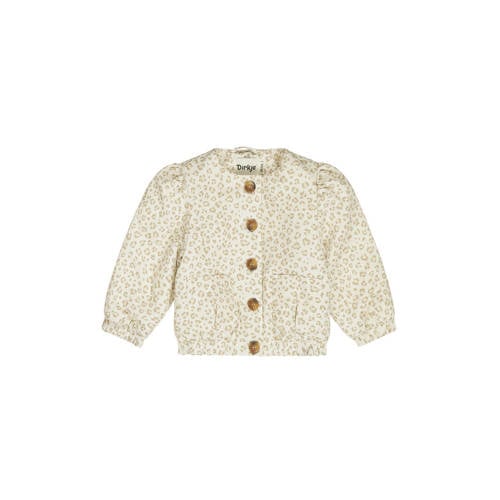 Dirkje zomerjas ecru Meisjes Polyester Ronde hals Panterprint - maat 104 afbeelding