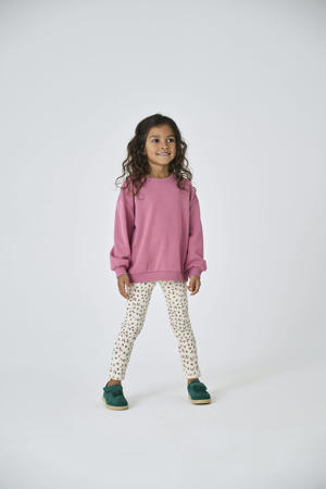gebloemde legging beige