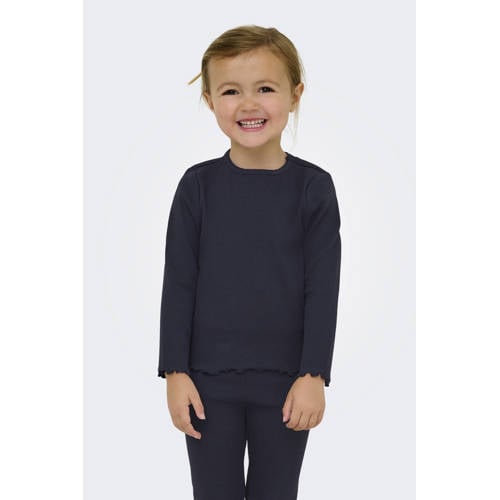 KIDS ONLY MINI longsleeve donkerblauw Meisjes Stretchkatoen Ronde hals - maat 104 afbeelding