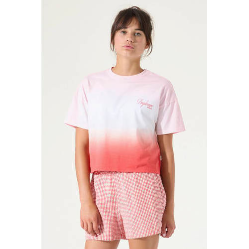 Garcia T-shirt roze Meisjes Katoen Ronde hals Dip-dye - maat 152 afbeelding