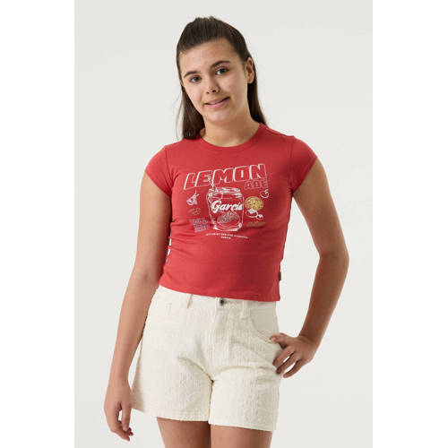 Garcia T-shirt rood Meisjes Katoen Ronde hals Printopdruk - maat 176 afbeelding