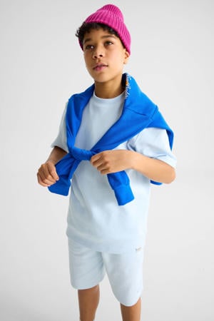 relaxed regular waist sweatshort lichtblauw