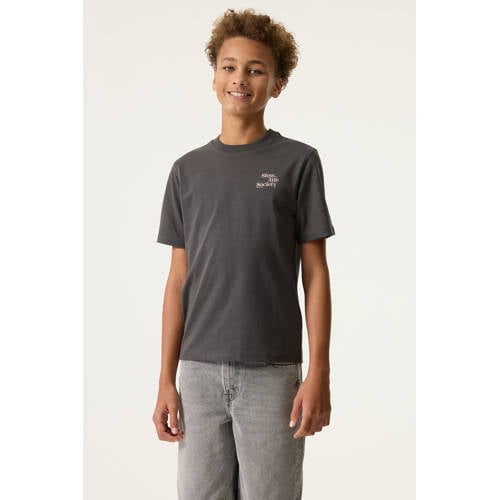 Garcia T-shirt met backprint antraciet Grijs Jongens Katoen Ronde hals - maat 140 afbeelding
