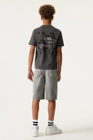 T-shirt met backprint antraciet