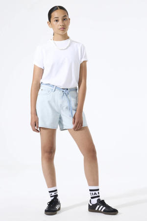 denim relaxed short light blue denim