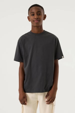 T-shirt met backprint antraciet