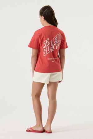 T-shirt met backprint rood
