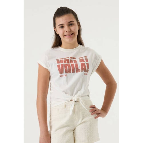 Garcia T-shirt wit Meisjes Katoen Ronde hals Tekst - maat 176 afbeelding
