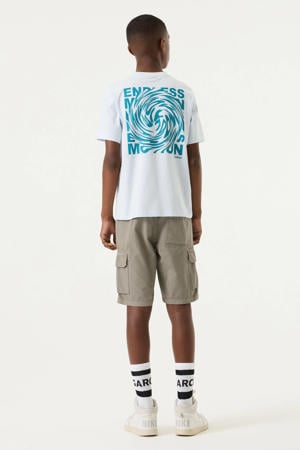 T-shirt met backprint lichtblauw