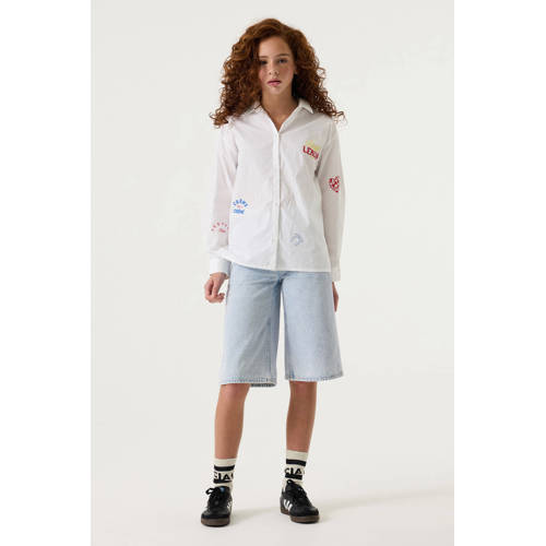 Garcia relaxed denim short light blue denim Blauw Meisjes Katoen Effen - maat 164 afbeelding