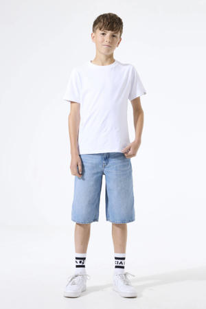 baggy regular waist short medium blue denim