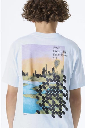 T-shirt met backprint lichtblauw