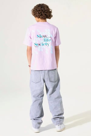 T-shirt met backprint lichtroze