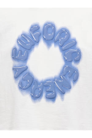 T-shirt wit/blauw