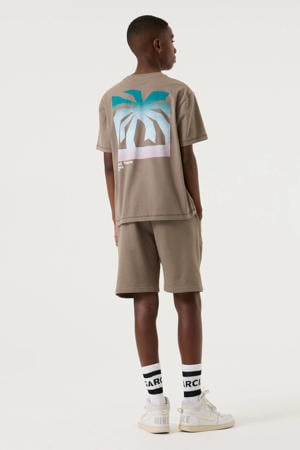 T-shirt met backprint taupe