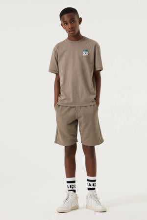 relaxed regular waist sweatshort taupe