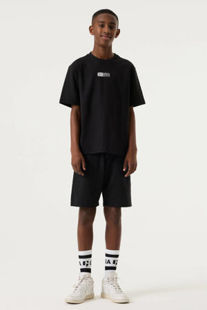 relaxed regular waist sweatshort zwart