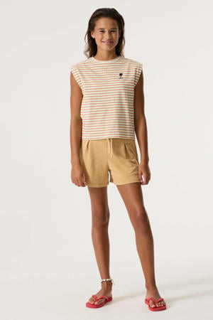relaxed regular waist sweatshort beige