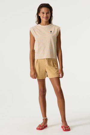 relaxed regular waist sweatshort beige