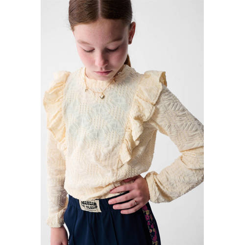 Shoeby longsleeve beige Meisjes Katoen Ronde hals Effen - maat 158/164 afbeelding