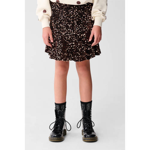 Shoeby mini rok met pailletten bruin Meisjes Polyester Effen - maat 134/140 afbeelding
