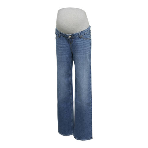 VERO MODA MATERNITY high waist zwangerschapskleding wide leg jeans medium blue denim Blauw - maat 31-32 afbeelding