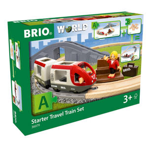 36079 Startset reistrein | 22-delige set houten speelgoedtreintjes voor kinderen vanaf 3 jaar 