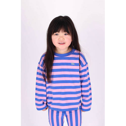 The New Chapter gestreepte longsleeve roze Meisjes Stretchkatoen Ronde hals - maat 86 afbeelding