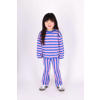 The New Chapter gestreepte flared broek roze/blauw