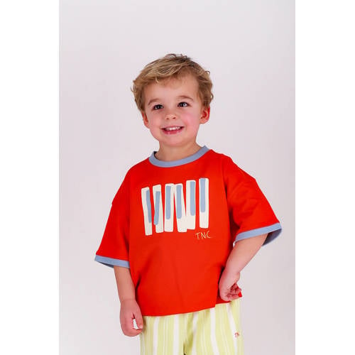 The New Chapter T-shirt rood Jongens/Meisjes Katoen Ronde hals Printopdruk - maat 92 afbeelding