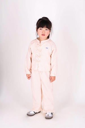 straight gestreepte casual broek roze